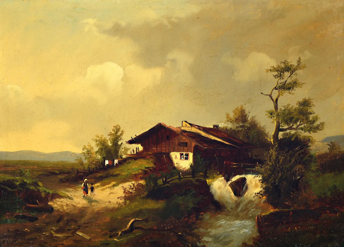 A. Cetliy (?), kunstenaar van het late 19e eeuw, Midden-Europese landschap