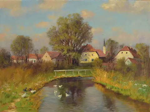 Carl Müller-Baumgarten, 1879 Leipzig-1964 Munich, peintre paysagiste de Munich