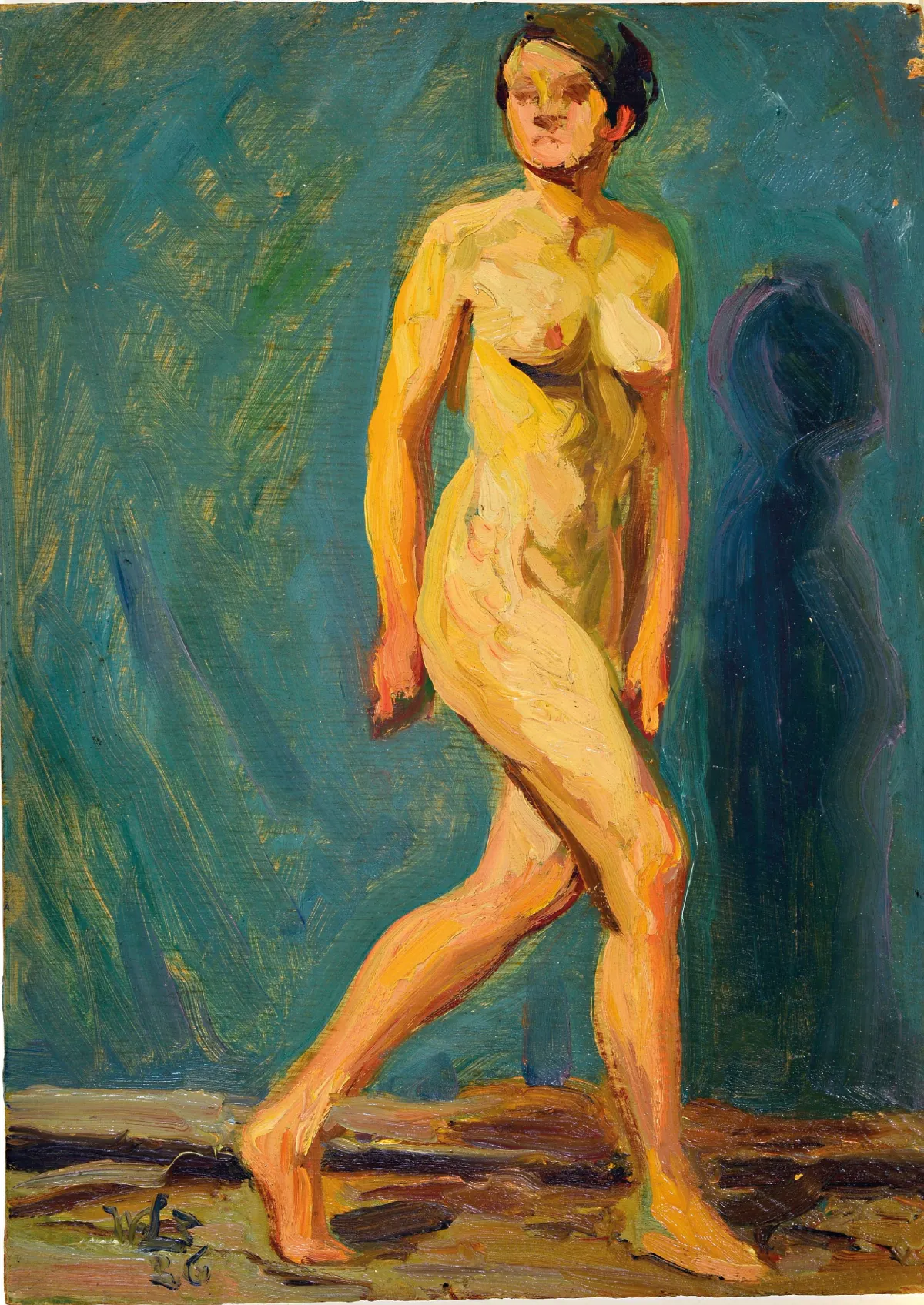 Wilhelm Lefebre, 1873 Frankfurt- 1974 Meran, 2 Werke: 2 männliche Akte, signiert und