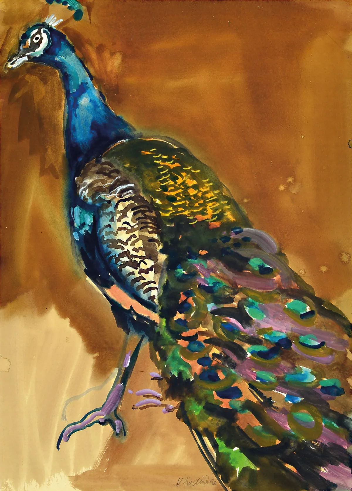 Heinz Friedrich, 1924 - 2018 Schwetzingen, großes Aquarell und fünf Holzschnitte,