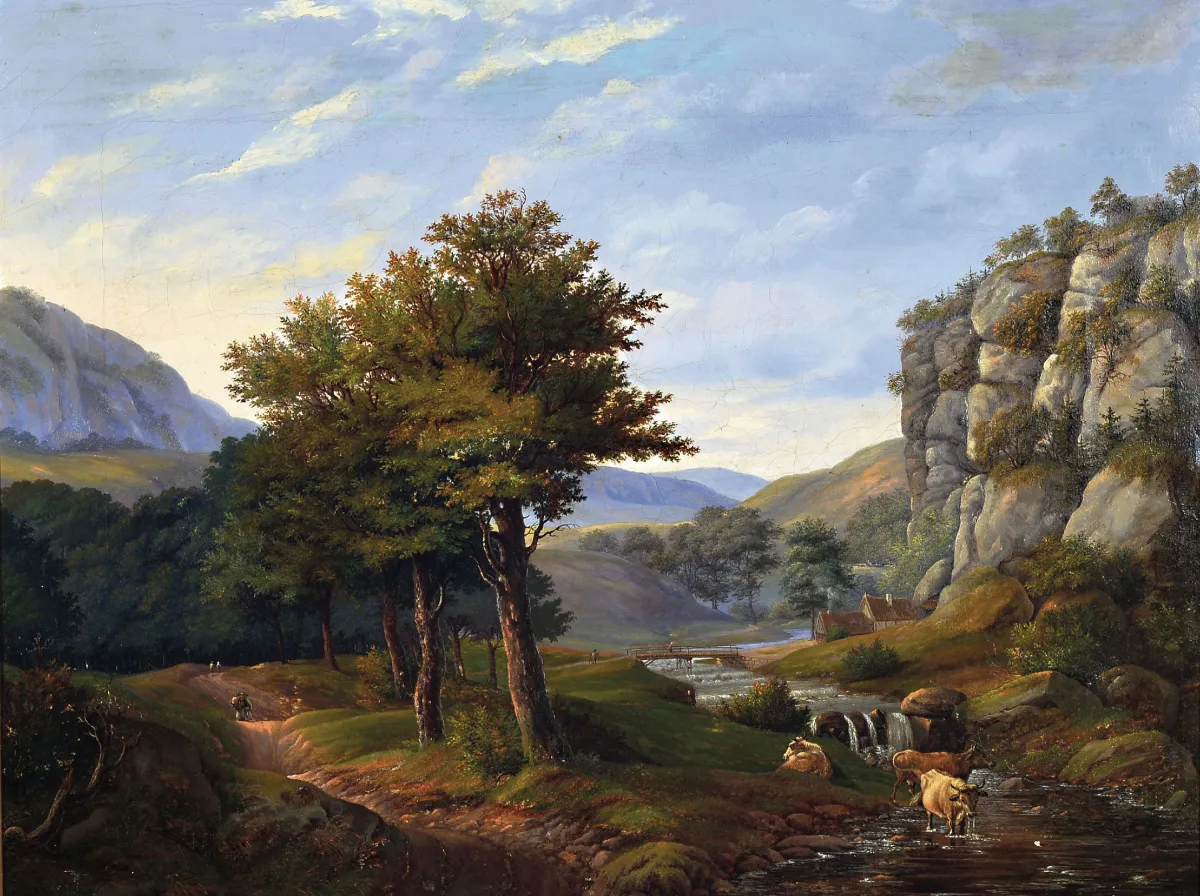 F. Franke, dated 1842, area near Wernstädt in Bohemia, so titled on the reverse and:
