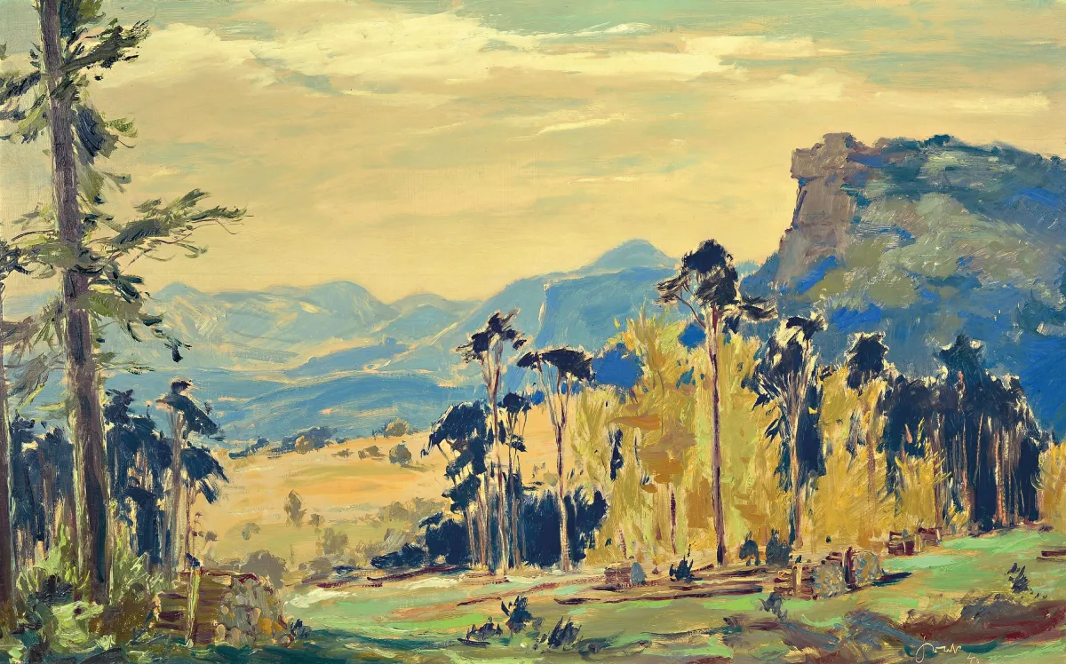 Karl Graf, 1902 Rothenburg-1986 Speyer, "Blick vom Lindelbrunn", so verso auf orig