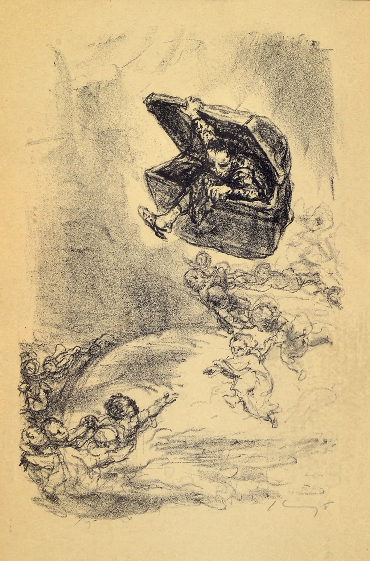 Max Slevogt 1868 Landshut-1932 Leinsweiler, Pen and ink drawing and 2 lithographs