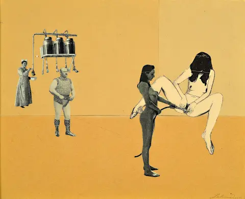 Corinne von Lebusa, née en 1978 à Herzberg, Albatroso, technique mixte sur papier, signé en bas à droite