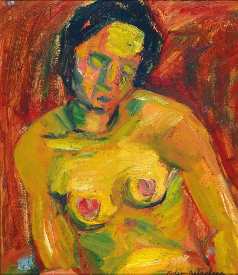 Otto Ditscher, 1903-1987 Neuhofen, nu féminin au style expressif-réaliste