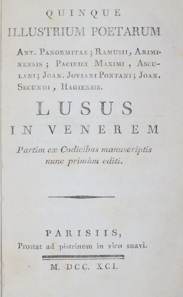 (Mercier de Saint Leger,B. red.). – Quinque Illustrium Poetarum Ant
