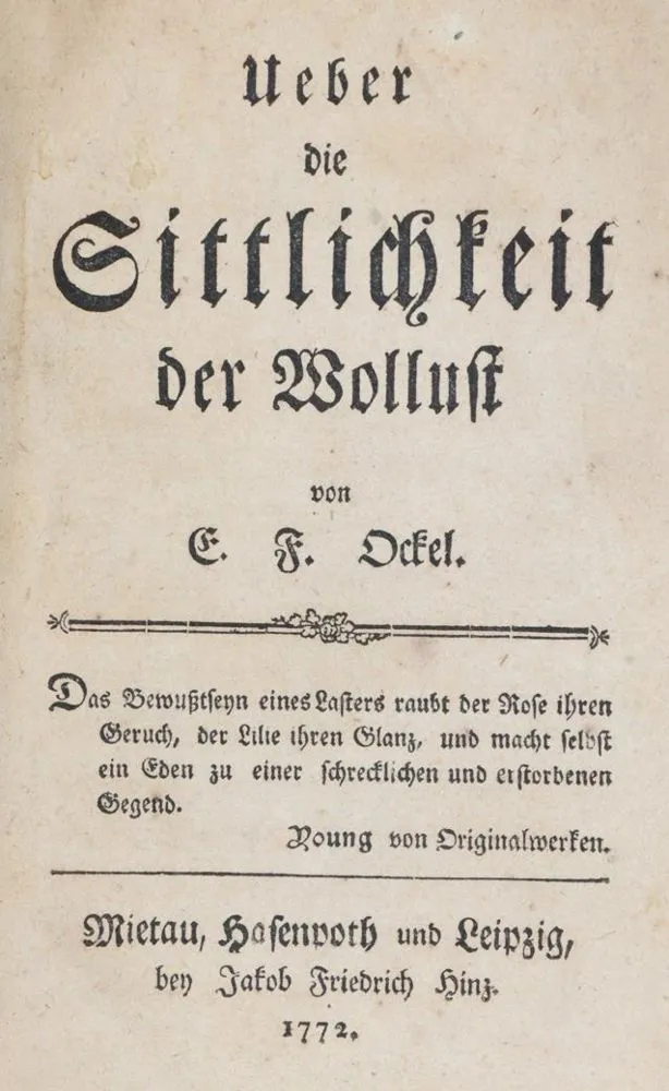 Ockel,E.F. – Ueber die Sittlichkeit der Wollust