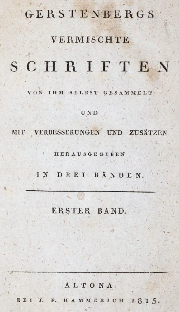 Gerstenberg, (H.W.v.). – Různé spisy