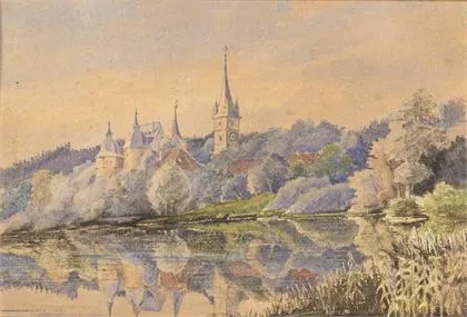 Névtelen. Kilátás az Ahorn kastélyra Coburg mellett