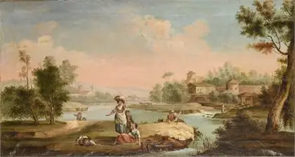 Francia zsánerjelenetes szemöldökfestmény