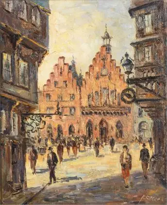 Nehezen olvasható aláírás: a Römer Frankfurt am Mainban