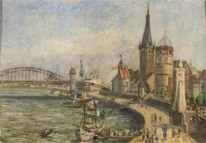 Napos rajnai part Düsseldorfban