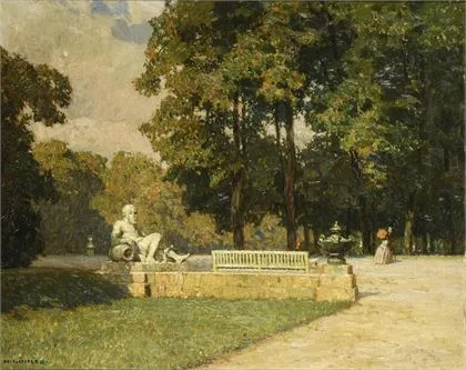 GÖHLER, Hermann (1874 Neustadt/Haardt – 1959 Karlsruhe): „Schwetzingeni kastélykert”