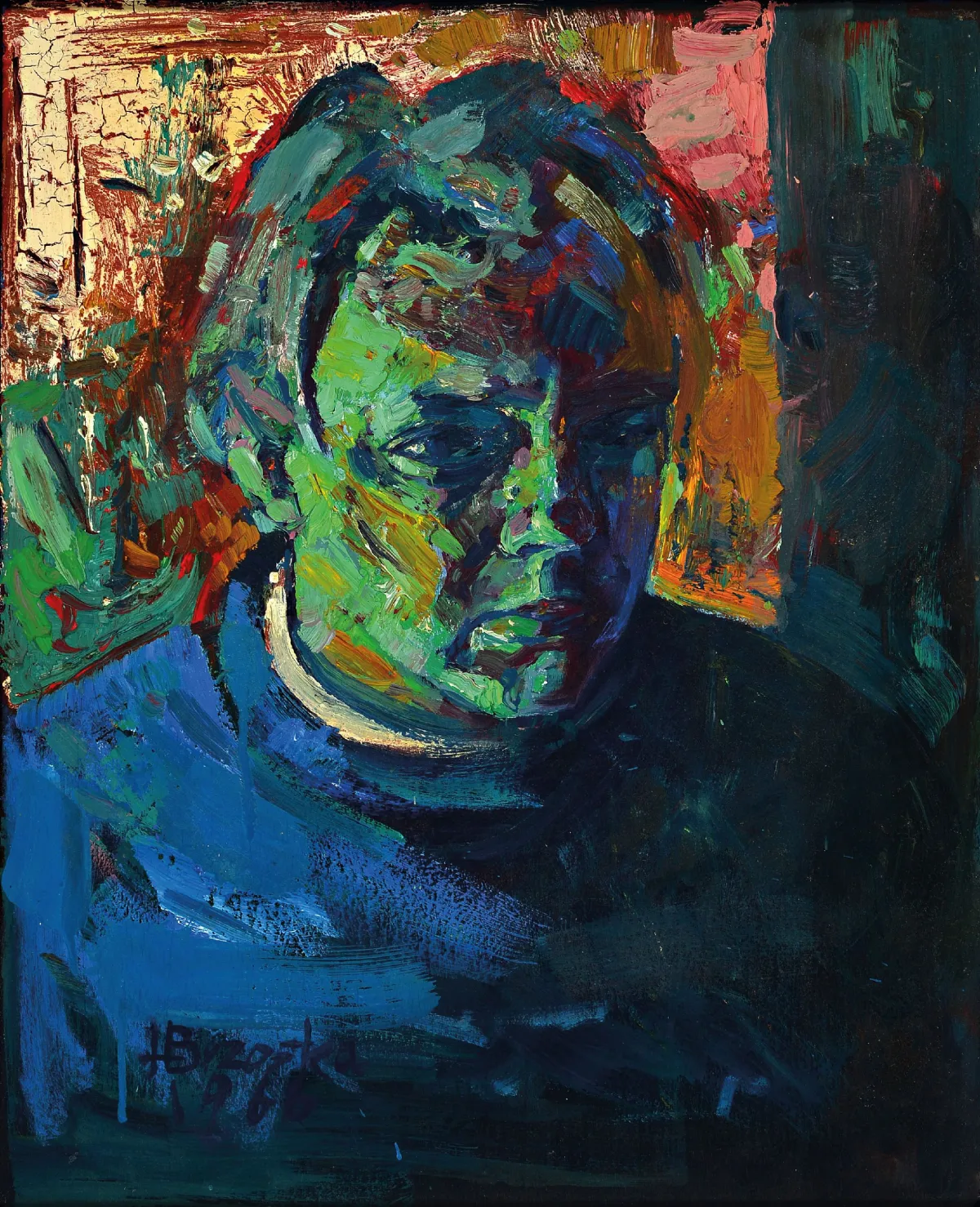Heinz Brzoska, geb. 1942 Kattowitz, Öl/Hartfaser, sign., dat. 1966, R. ca. 55x46 cm