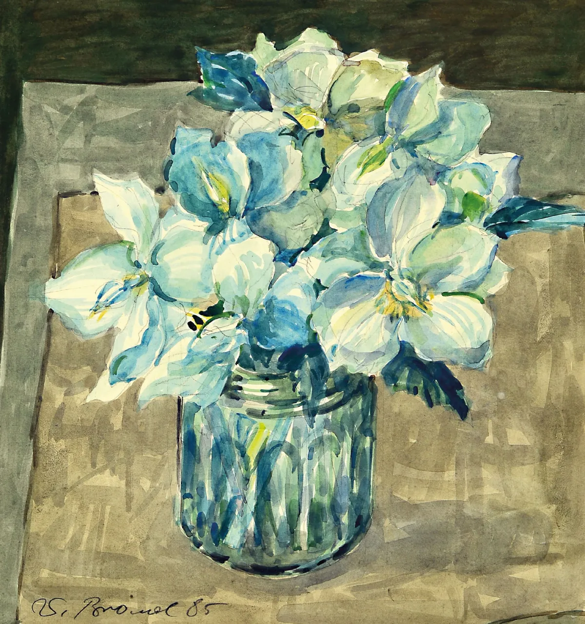 Werner Brand, 1933 Löbau-2021 Hochstadt, Blumenstillleben mit Christrosen, signiert und