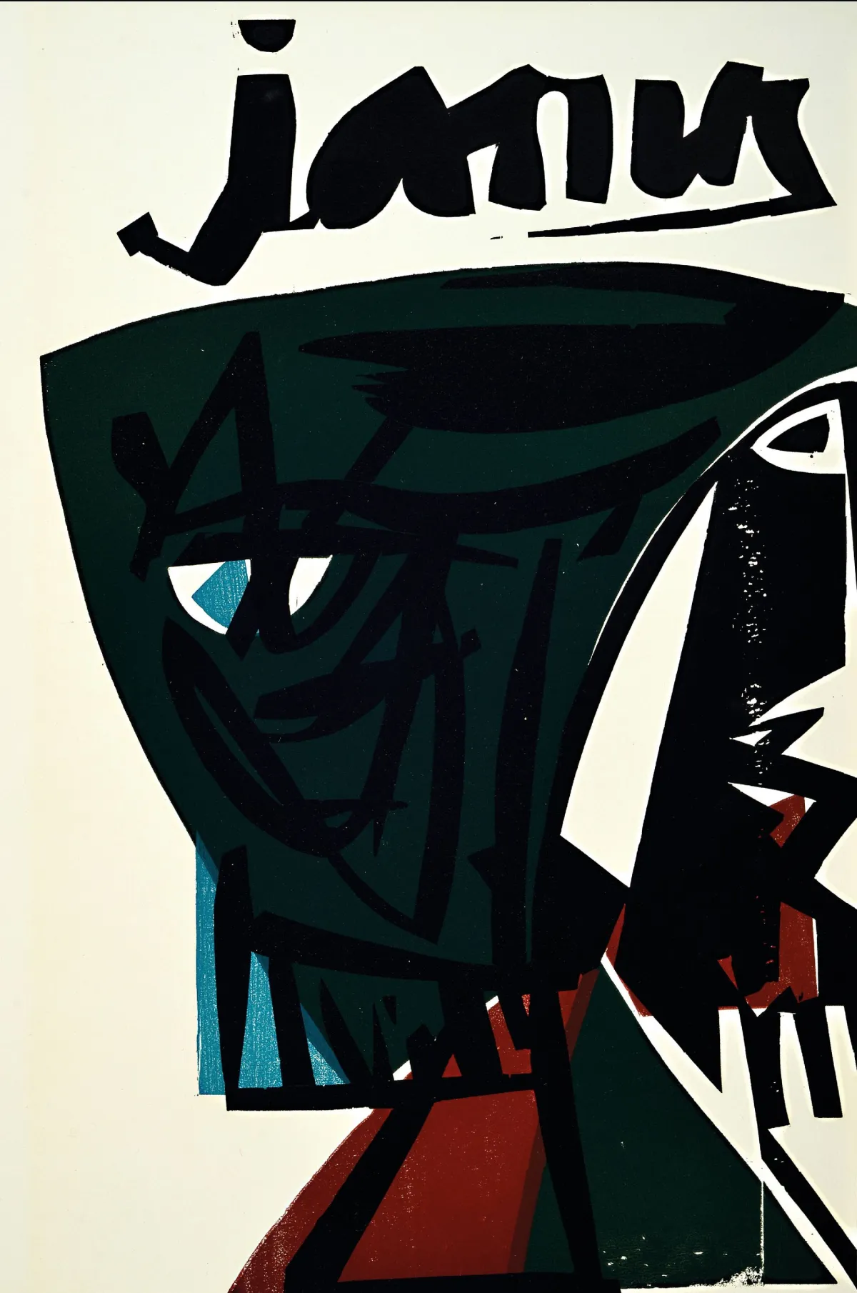HAP Grieshaber, 1909-1981, zwei Mappenwerke:"Janus", mit 6 Farbholzschnitten, Ed. 14/45,