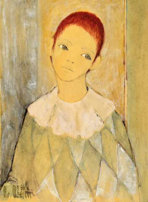 Christel Abresch, 1931 Sulzbach-2011 Neustadt, portrait d'une Pierrette,