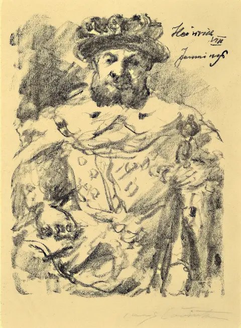Lovis Corinth, 1858 - 1925, Henri VIII, lithographie, signée à la main env. 35 x 24 cm