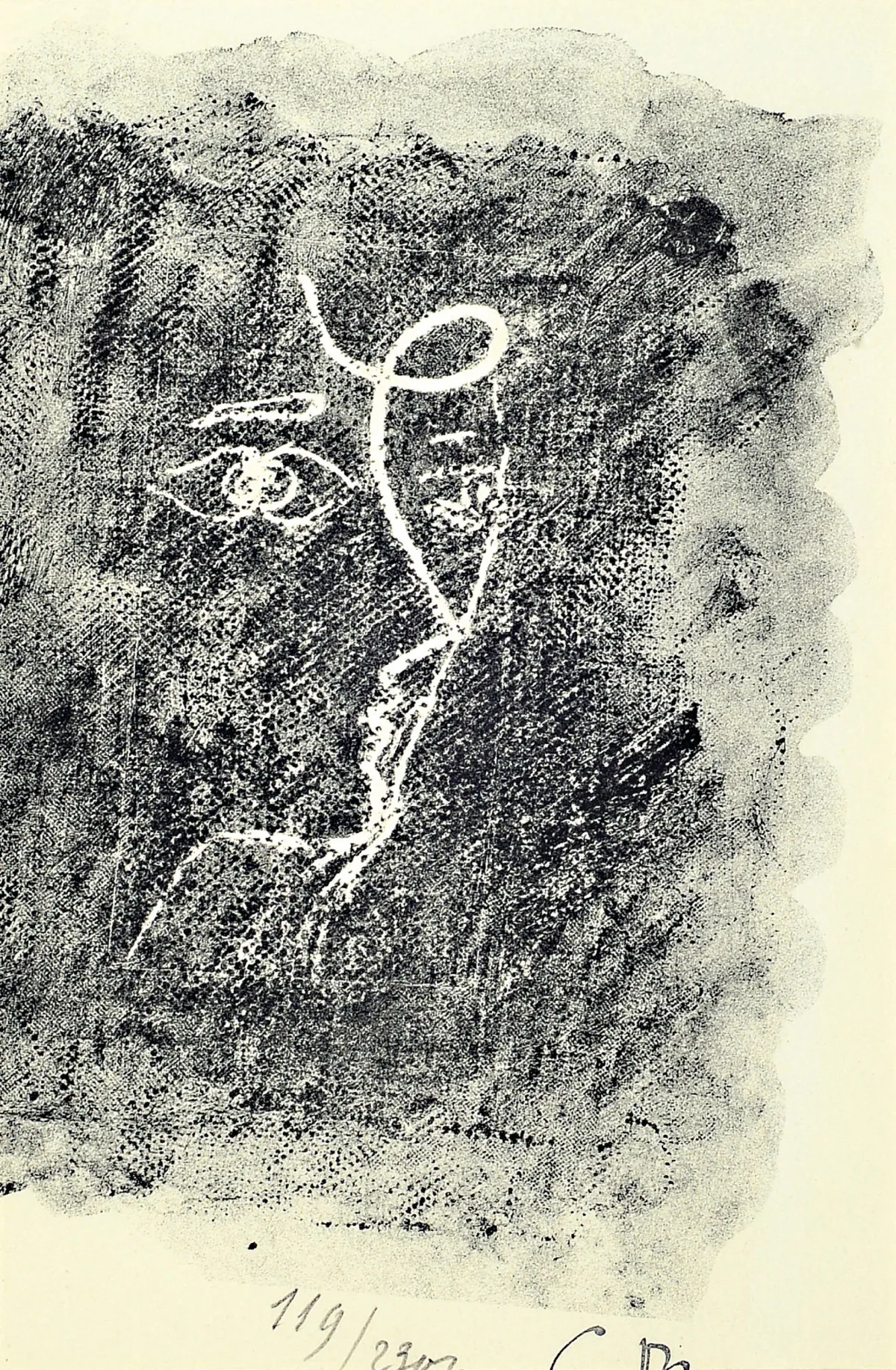 Georges Braques, 1882-1963, Profil, Lithographie von 1957, Stempelsignatur , num