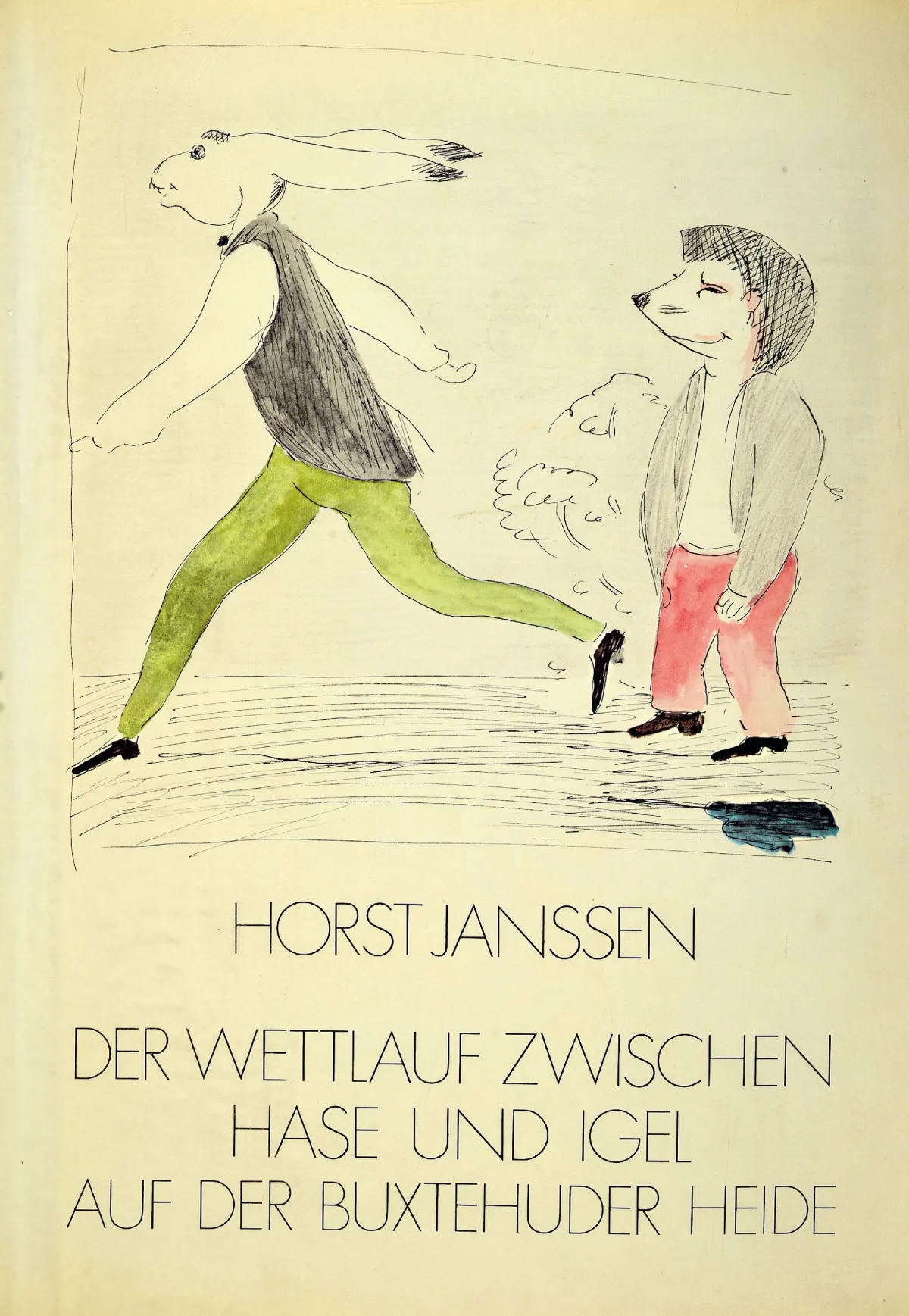 Horst Janssen, (1929-1995) "Der Wettlauf zwischen Hase und Igel auf der Buxtehuder