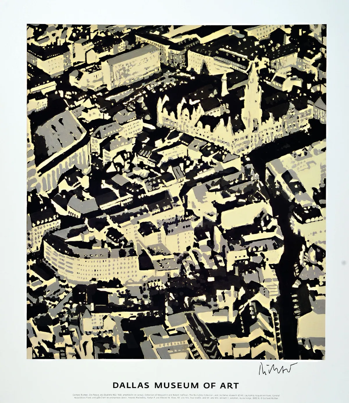 Gerhard Richter, nar. 1932, "Stadtbild Mü", Dallas Museum of Art 2002, plakát na