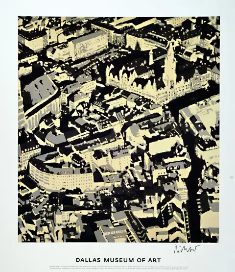 Gerhard Richter, né en 1932, "Stadtbild Mü", Dallas Museum of Art 2002, affiche sur