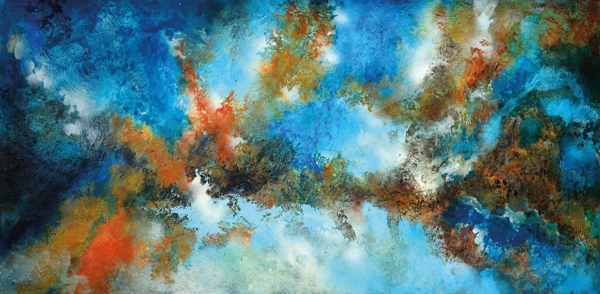Marion Keller, geb. 1993 Eschwege, "Secrets", 2025, Acryl/Lwd, UV-Schutzlack, signiert,
