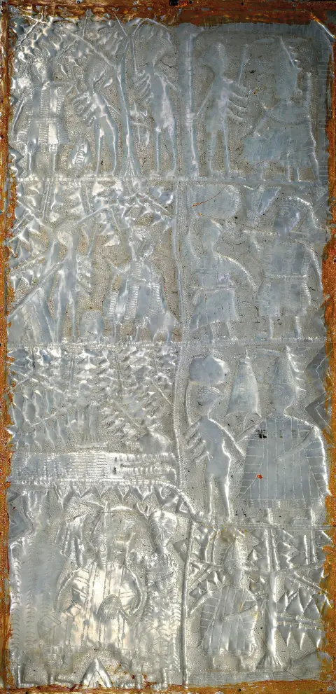 Asiro Olatunde, 1918-1993 Oshogbo, Nigeria, relief en aluminium repoussé