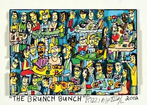 James Rizzi, 1950-2011 New York, construction 3D, "The Brunch Bunch", 2002,