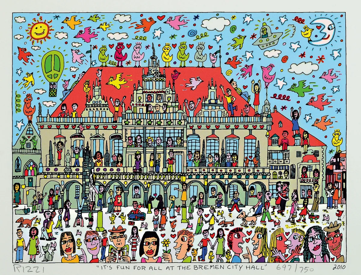 James Rizzi, 1950-2011 Nowy Jork, "It's Fun For All At The Bremen City Hall",