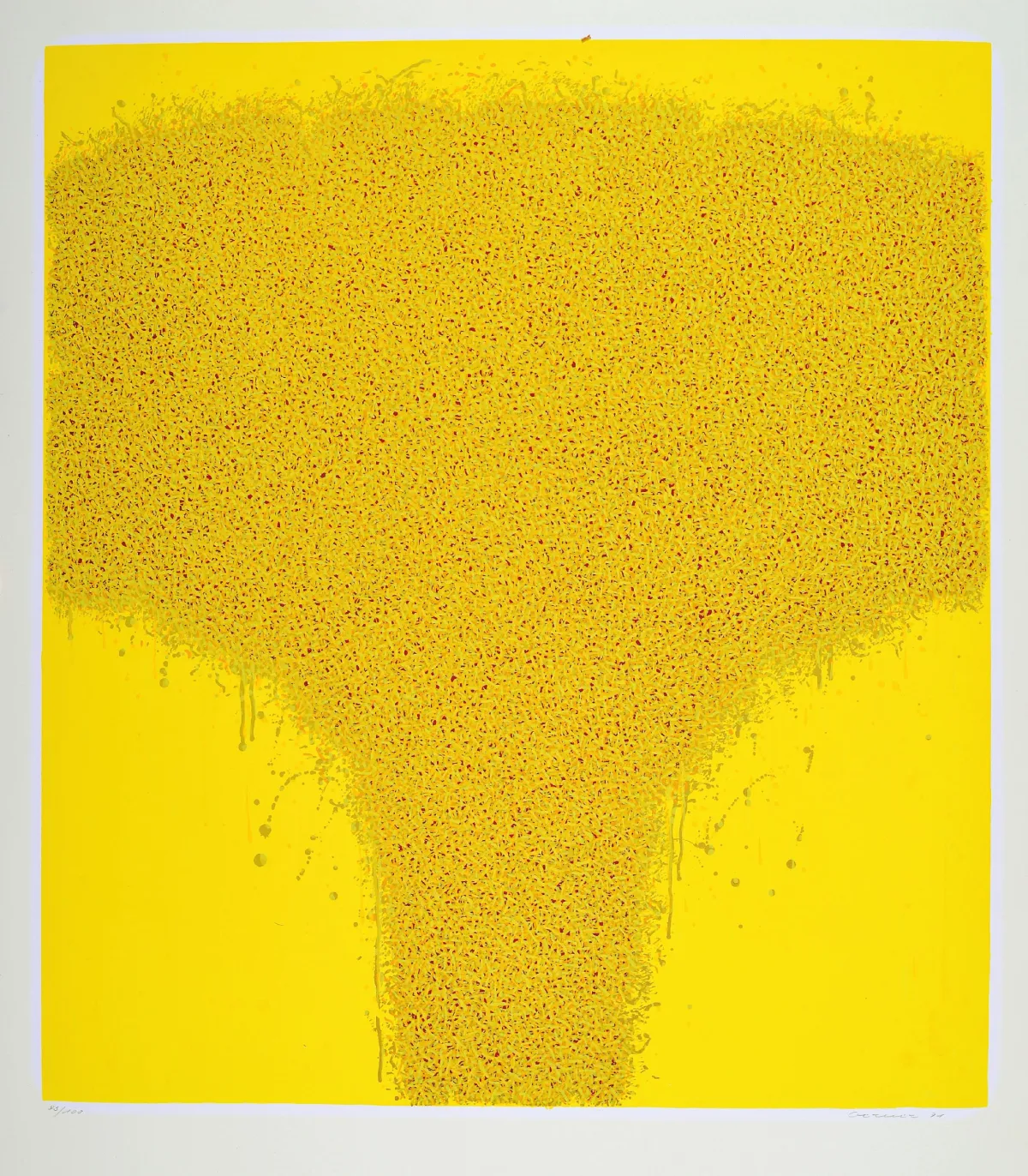 Bernd Berner, 1930 Hambourg-2002 Stuttgart, sérigraphie couleur, composition en jaune, 1971