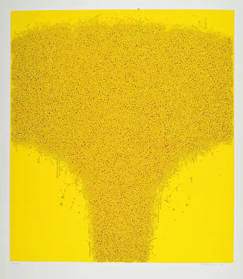 Bernd Berner, 1930 Hambourg-2002 Stuttgart, sérigraphie couleur, composition en jaune, 1971