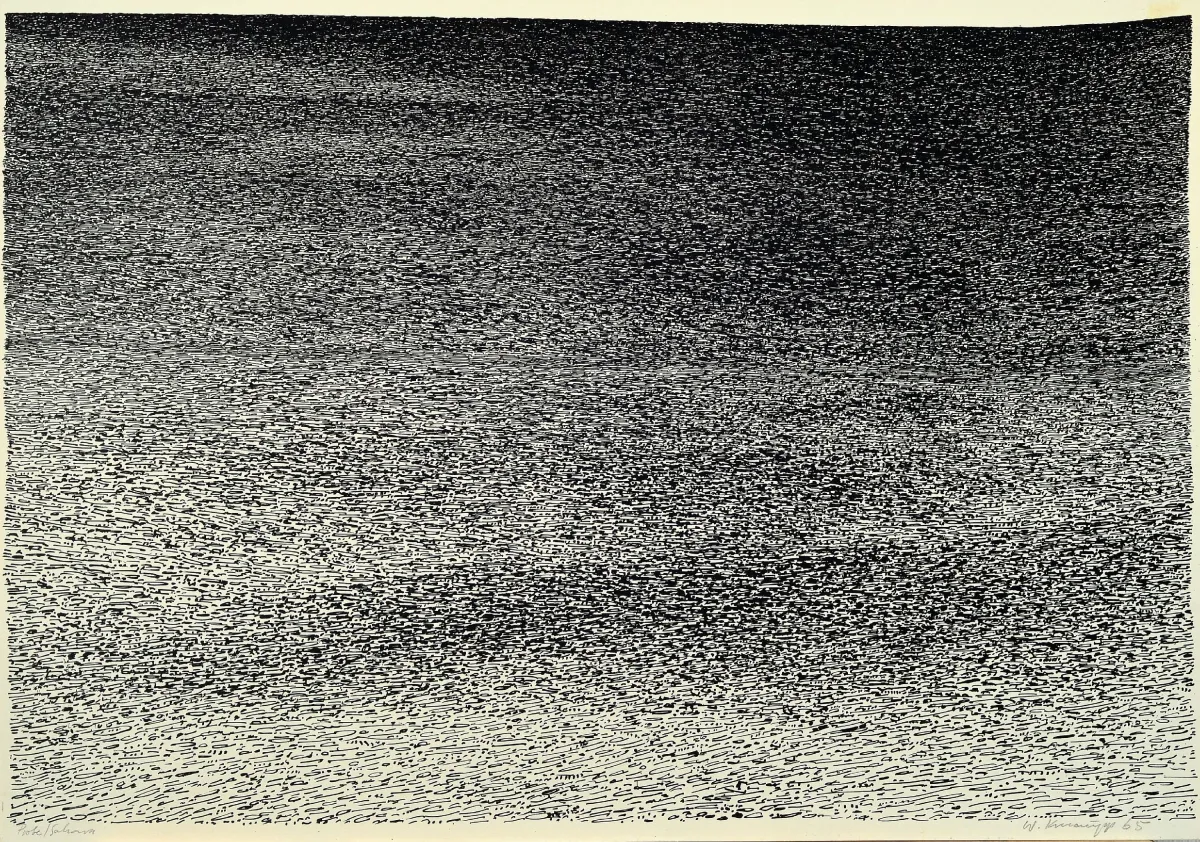 Werner Knaupp, 1936 Nuremberg-2025, 2 lithographies, "Sahara" 1965, épreuve d'essai, 44x54