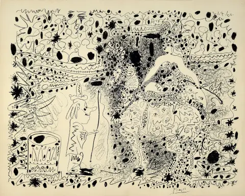 Pablo Picasso, 1881 Málaga - 1973 Mougins, lithografie, "L´Ecuyere", 1960, in de