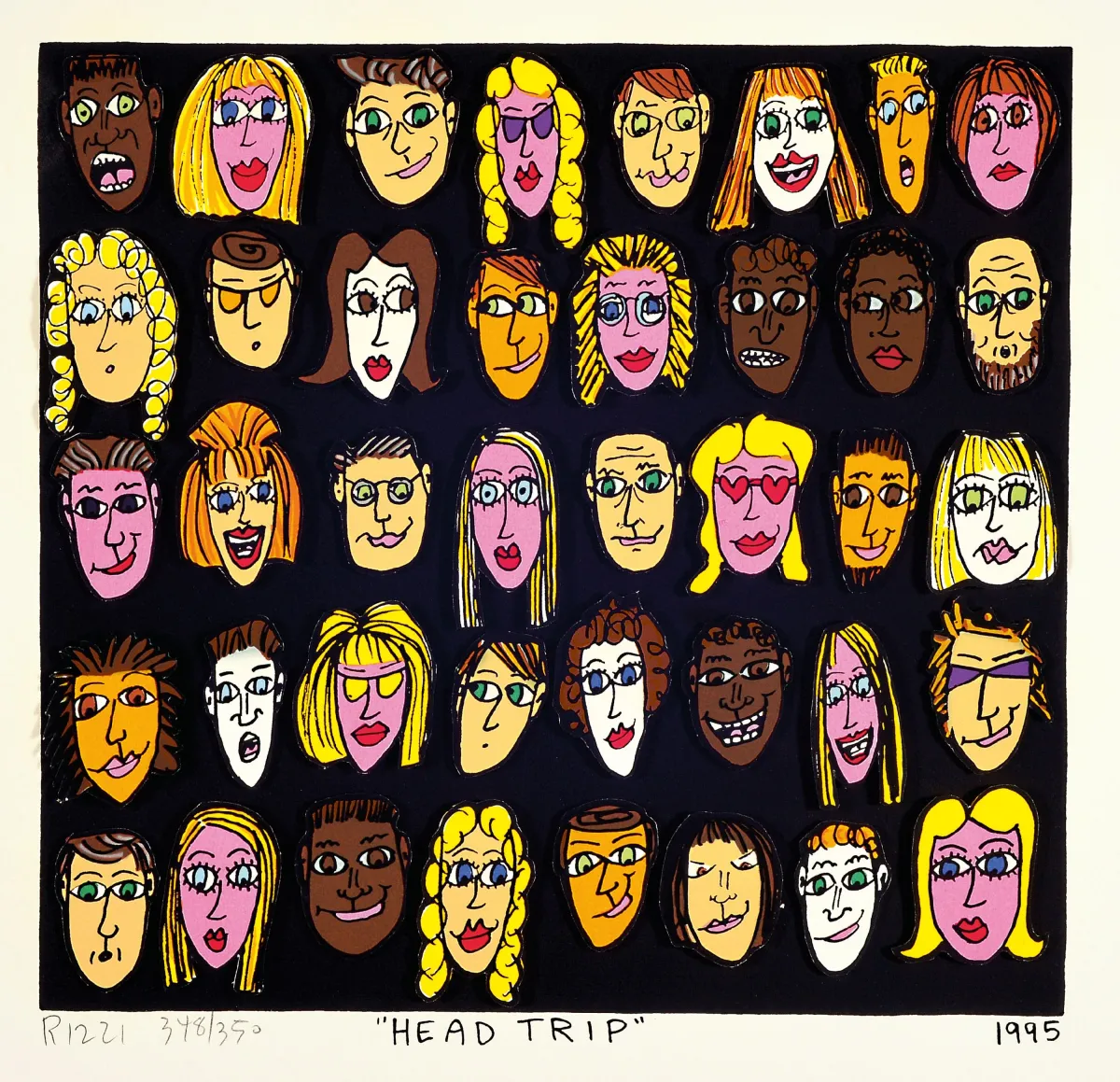 James Rizzi, 1950 - 2011 New York, "Head Trip", construction 3D, 1995, signée à la main,