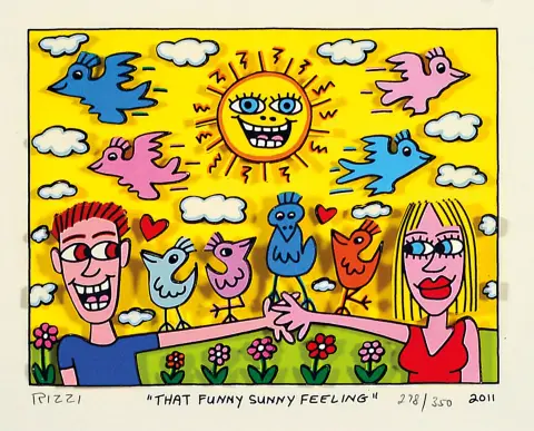 James Rizzi, 1950 - 2011 New York, construction 3D, "That Funny Sunny Feeling",
