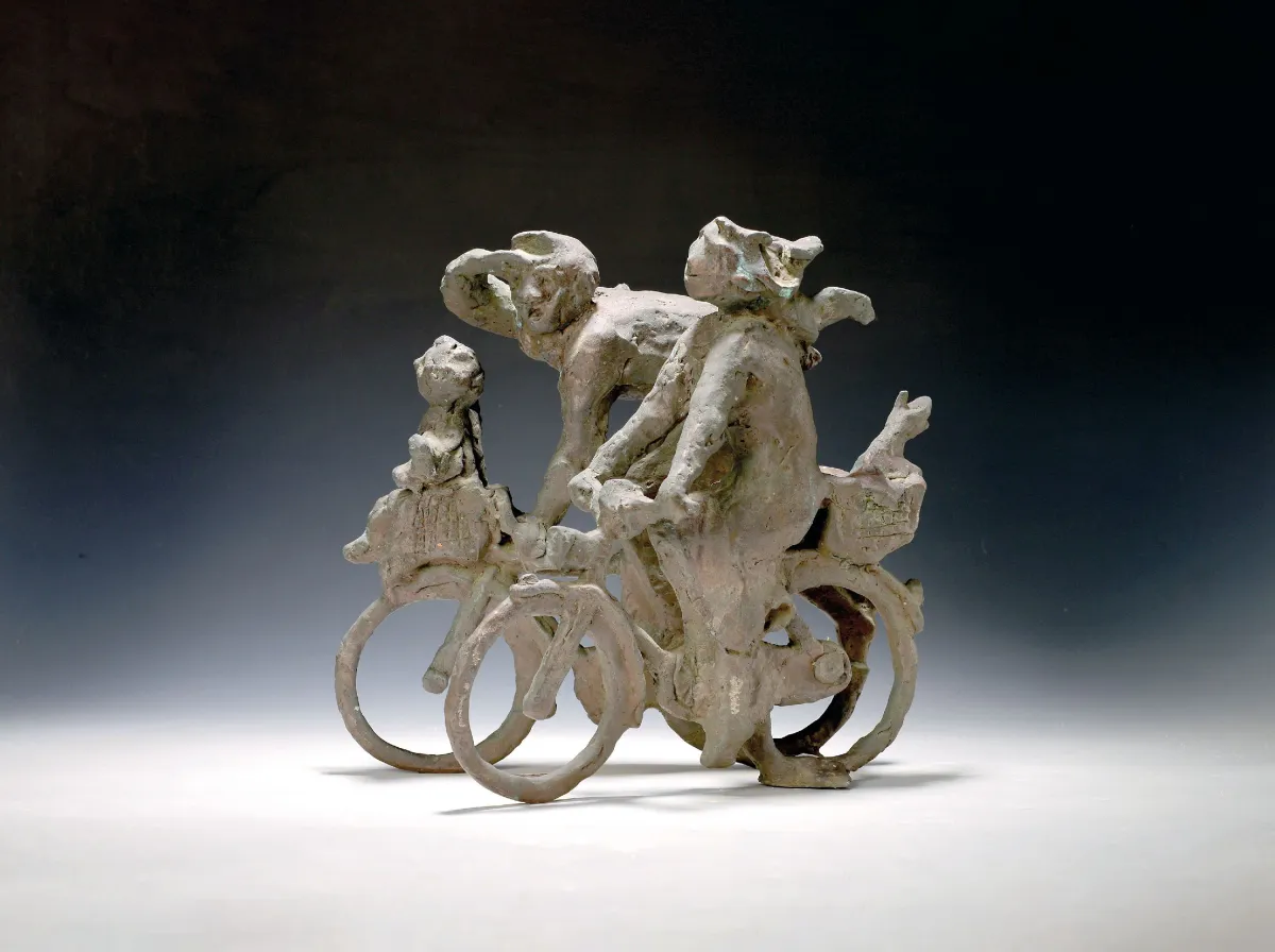 Georg Günther Zeuner, 1923 Dresde - 2011 Spire, sculpture en bronze, cycliste, cyclant
