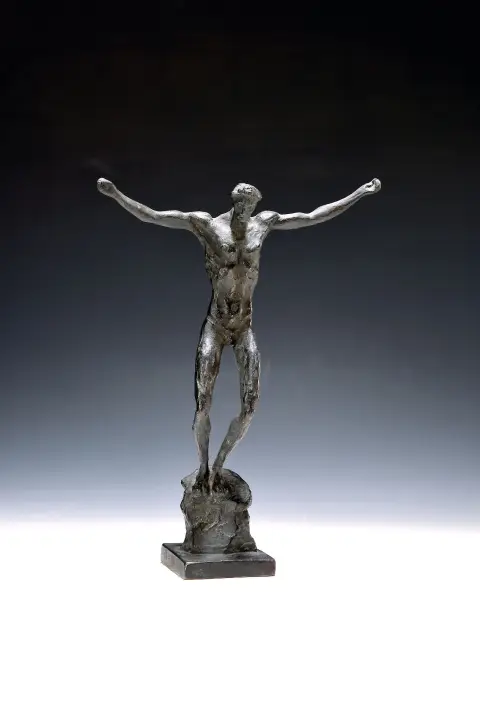 Arno Breker, 1900 Elberfeld - 1991 Düsseldorf, figurine en bronze, "Ecce Homo", au dos