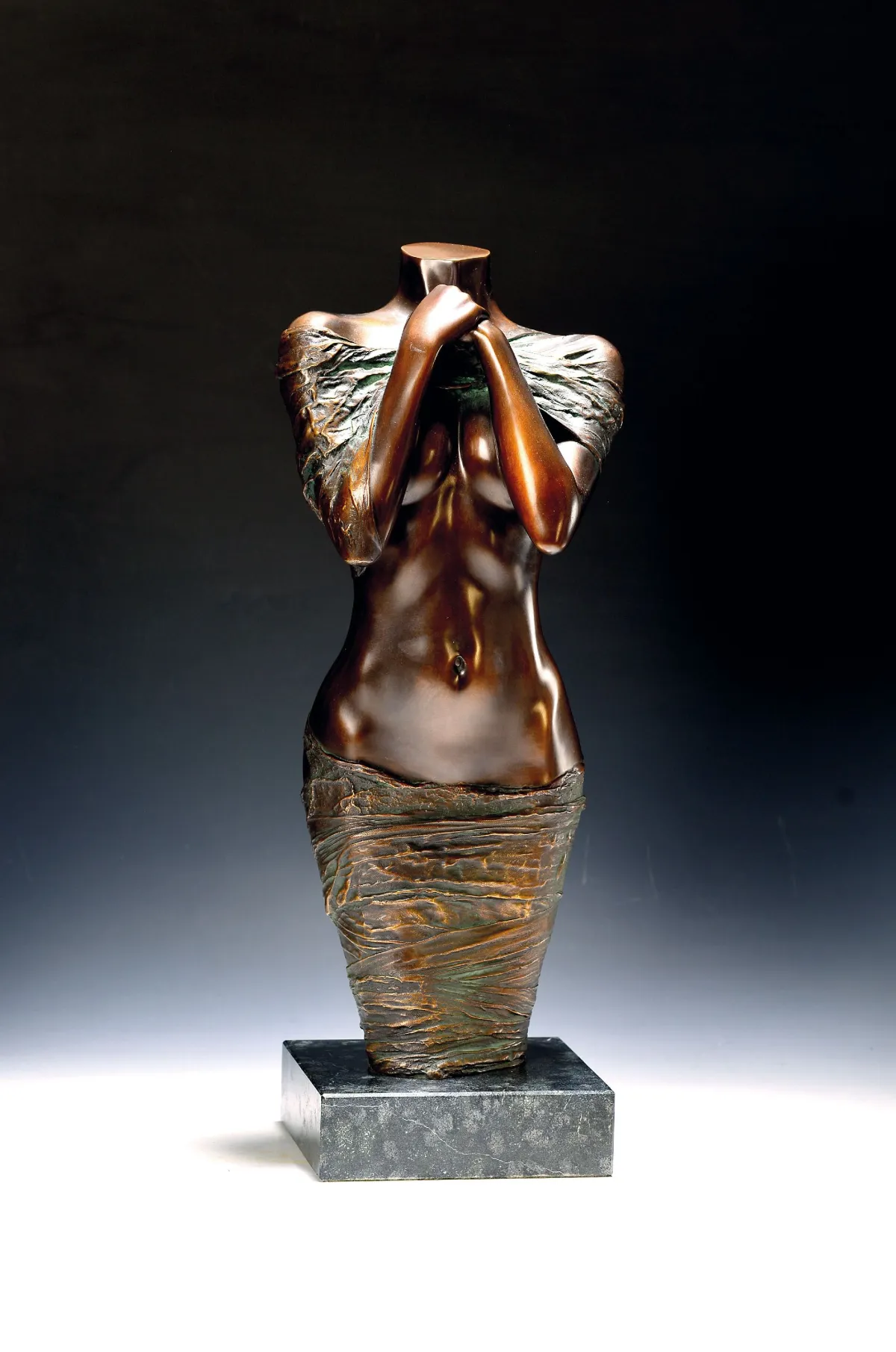Willi Kissmer, b. 1951, bronze sculpture, Half-nude II, signed, no. 48/49, H approx. 54 cm