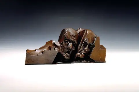 Gunther Stilling, 1943 Srpski-2024 Heilbronn, sculpture en bronze, Tete a tete, patinée,