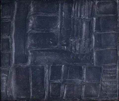 Adolf Luther, 1912 Uerdingen-1990 Krefeld, tableau matériel, années 1960, craie, huile et