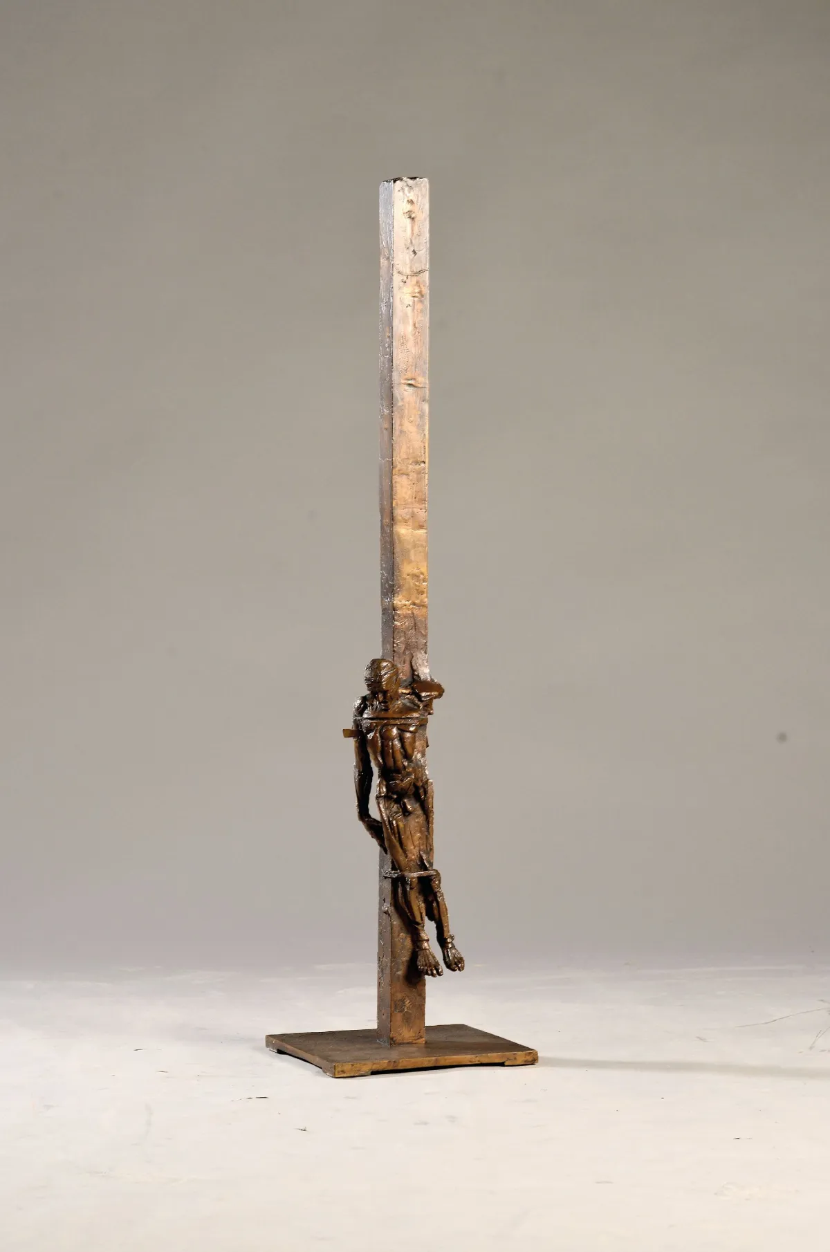 Gunther Stilling, 1943 Srpski-2024 Heilbronn , Bronzeskulptur, Kreuzigung, patiniert,