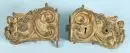 Serrure de placard, 2 pièces – laiton, décorations richement en relief avec feuilles d'acanthe et putti, serrure avec contrepartie, chacune L= 16,5 cm, 19e ...
