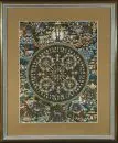 Thangka – peinte à la main avec mandala de Bouddha, dans cadre vitré, total 72 x 60 cm