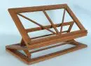 Pupitre à partitions – bois, teinté brun, réglable en hauteur, plié 37,5 x 63 x 7,5 cm, fixations légèrement endommagées