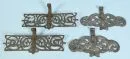 Door hinges, 2 pairs – wrought iron (corroded), engraved and openwork acanthus leaf decoration, H= 32/42 cm, 17th/18th c.;