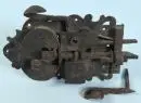 Serrure de porte – fer forgé (corrodé), L= 29 cm, 17e s., sans clé ;