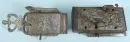 Door locks, 2 pieces – wrought iron, engraved and relief decorations, L= 24/28 cm, 17th/18th c., 1 with key, both slightly...