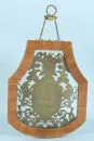 Wappen – Messing, geschnitten und reich graviert mit 2 Löwen, Akanthusblättern, Blumen und Mitrabekrönung, bez. "1693 Iahr -…