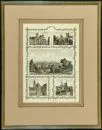 Augsburg, souvenir sheet – wood engraving, hand-colored, 30 x 21 cm, 4 partial views and 1 general view, around 1880, slightly browned, R;